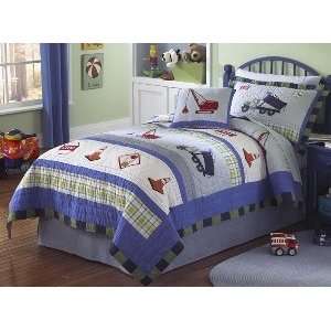  Best Quality Trucks at Work Full / Queen Quilt with 2 