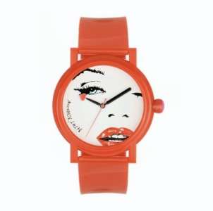 NEW BETSEY JOHNSON RED STRAP FACE MARILYN MONROE WOMENS LADIES WATCH 