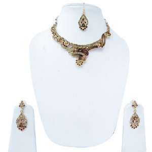   Necklace Set Indian Wedding Gold Tone Traditional Jewelry Jewelry