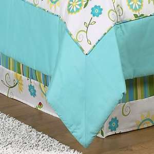  Layla Floral Turquoise Toddler Bedskirt 