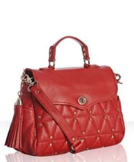 Rebecca Minkoff red quilted leather studded Casanova crossbody bag 