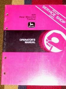 John Deere 800 Rear Mounted Toolbar Operator Manual  