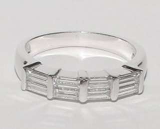 14K White Gold Baguette F/VS Diamond Ring Wedding Band Size 6  