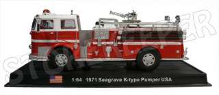 Fire Truck Seagrave K type Pumper 1971 USA 164 License del Prado 