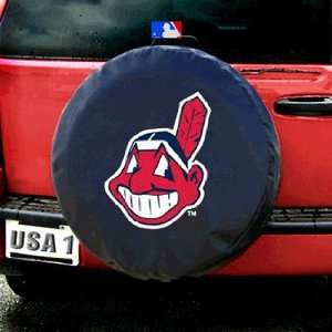  Cleveland Indians MLB Spare Tire Cover (Black) Sports 