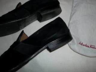   Seude Black w/ Strap Loafers Dress Shoes w/ Bag 11.5 EE  
