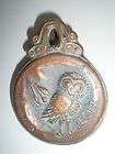 vintage antique solid copper paper clip desktop ornate owl motif