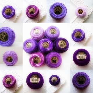   Lilacs   DMC Perle/Pearl Embroidery Thread Balls Size 8   cross stitch