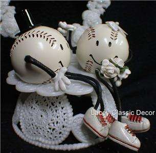 Baseball Softball Lovers Wedding Cake Topper White Top  