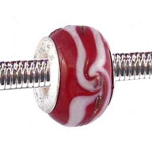   Bead (Z39) Murano Style / Lampwork Glass (12mm x 8mm) (fits Troll too