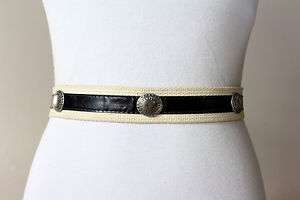 Vtg LL Bean Fine Mahogany Woven Leather Belt 44  