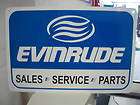 evinrude service sales sign marina boat outboard motor expedited 