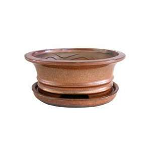  BonsaiOutlet Bonsai Tree Pot & Tray   Ceramic Glazed   8 