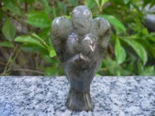 Hand Carved Labradorite Gemstone Angel Figurine S5338  
