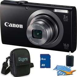Canon PowerShot A2300 16MP Black Digital Camera 4GB Kit 013803146677 