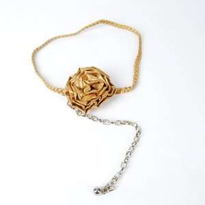  Flower Braid Thin Belt Waist Chain Necklace Gold Toys 