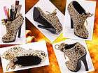 Boot Shoes Leopard Display Pen Case Box Holders K501 3