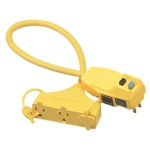  Coleman Cable 2837 Multi Outlet Extension Cord with Right 