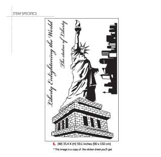 Statue of Liberty & Quotes Wall Art Decal Sticker LARGE  