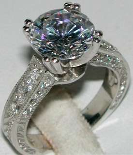 BOLD Vintage Style 3ct CZ Engagement Ring Sz 5 6 7 8 9  