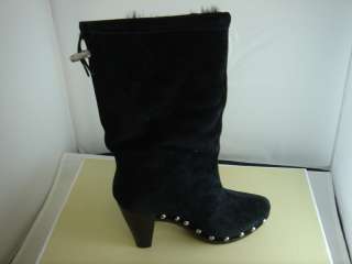 MICHAEL KORS Womens Black Parker Bootie 5.5 Suede Fur Boots  