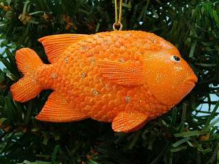   Tropical Gold Fish Garibaldi Christmas Tree Ornament December Diamonds