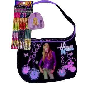  Hannah Montana Glitter Graphics Lunch Bag + Pencils 