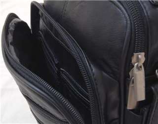 Leather Camera Bag Mens Clutch Shoulder Travel Bag Organizer Multiple 