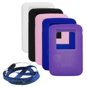  Silicone Skin Soft Cover Case ( Black + Purple + Blue + White + Pink 