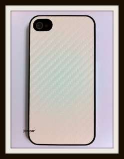 White Carbon Pattern Hard Cover Case for iphone 4 4G 4S  