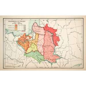 Map Poland Partition Eastern Europe Political Boundary Russia Prussia 
