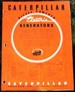 1930s ? Caterpillar Diesel Electric Generators Brochure  