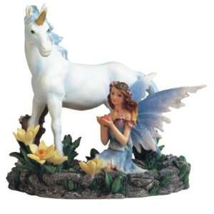 Fairy Collection Pixie With Unicorn Decoration Figurine Collectible