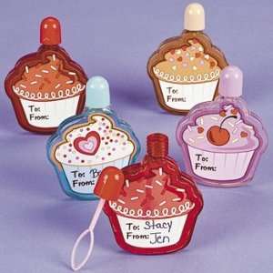  Flat Cupcake Bubble Bottles   Novelty Toys & Bubbles 