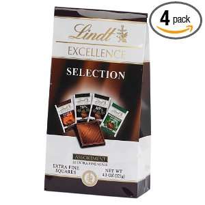 Lindt Excellence Assortment (22 Count Squares), 4.3 Ounce Bags (Pack 