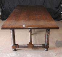 Spring Leg Oak Refectory Table 8 ft Dining Kitchen  