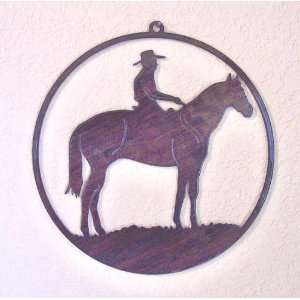   Art Hanging   Cowboy and Horse   Laser Cut Steel