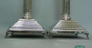 Pair Of Sterling Silver Corinthian Style Candlesticks  