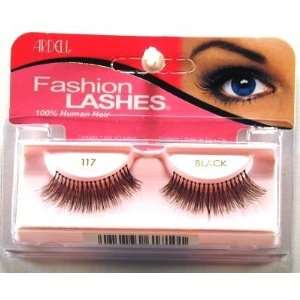  Ardell Fashion Lashes #117 Black (3 Pack) with Free Nail 