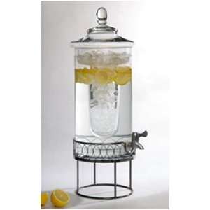  Glass Lemonade Beverage Server With Ice Chiller