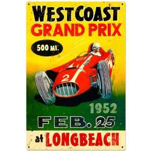  West Coast Grand Prix Metal Sign