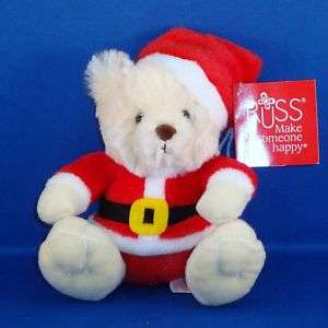 Russ   Teddy Bear Small Plush   Santa   Christmas NEW  