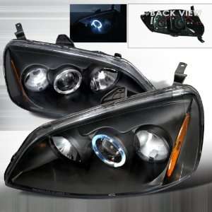   2003 Honda Civic Halo Projector Headlights   Black (pair) Automotive