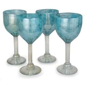   glass wine glasses, Caribbean Pearl (set of 4)