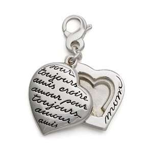  Heart Locket Charm, Sterling Silver Jewelry