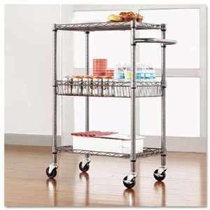shelf chrome rolling storage cart commercial/home/business/office 