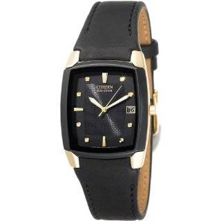    01E Eco Drive Black Ion Plated Leather Strap Watch Citizen Watches