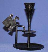 Vintage Bulgarian Wrought Iron Candlestick Candle Holder  