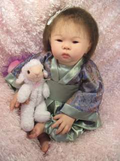 MAE   Sandy Faber ASIAN CHINESE Reborn Baby Girl Doll 3/4 Limbs OOAK 
