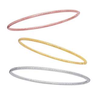 Stackable Hammered Bangle 14K GOLD Yellow White Rose  